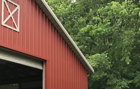 Front side of barn